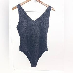 Painted Threads Black Lace Bodysuit
